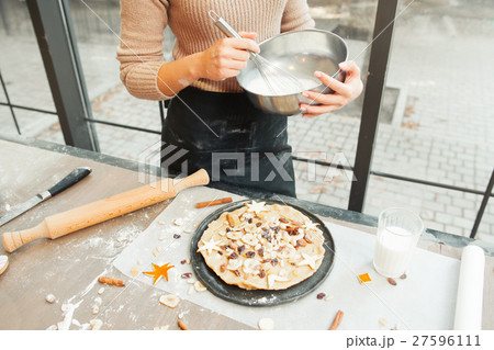 Preparing holiday pie at kitchen free space 27596111