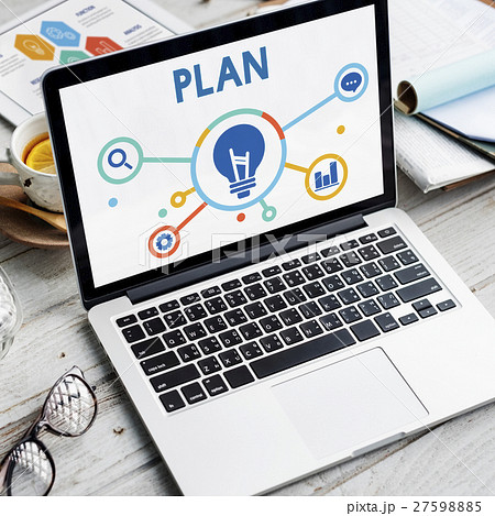 Marketing Business Plan Icon Word Concept 27598885