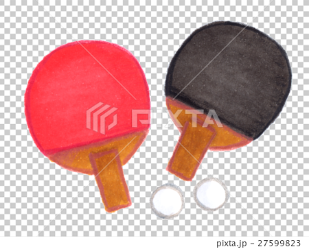 卓球ラケットと球のイラスト素材