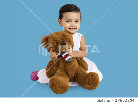 Little Girl Brown Teddy Concept Little Girl Brown Teddy Concept 27602804