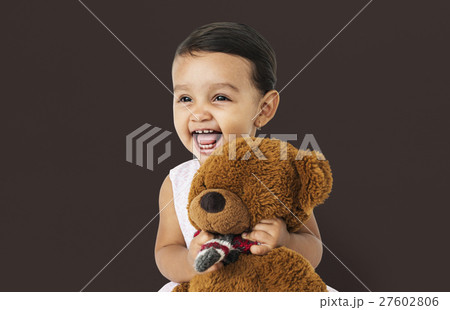 Little Girl Brown Teddy Concept 27602806