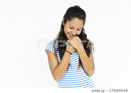 Girl Cheerful Studio Portrait Concept Girl Cheerful Studio Portrait Concept 27604648
