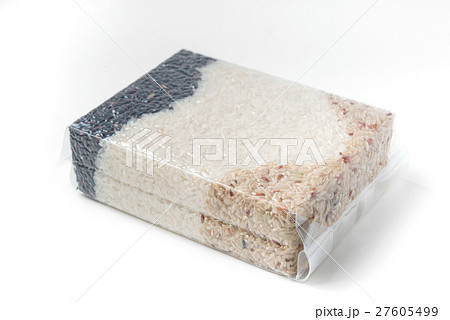 three rice in a plastic vacuum bag three rice in a plastic vacuum bag 27605499