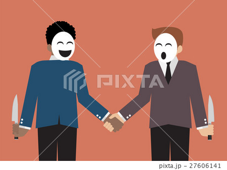 Fake businessmen hiding the knife for betrayal  27606141