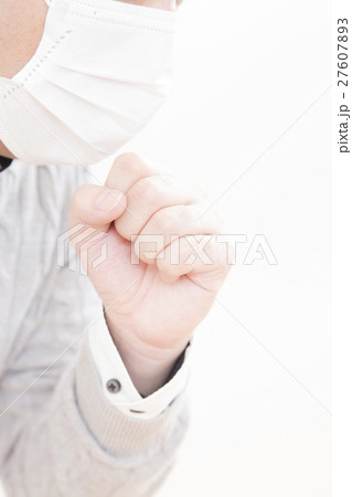 風邪　インフルエンザ　咳　イメージ　パーツカット　ボディパーツ 27607893