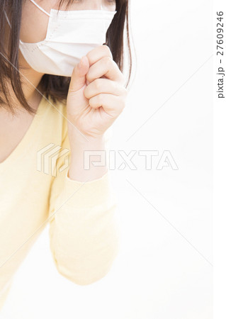 風邪　インフルエンザ　咳　イメージ　パーツカット　ボディパーツ 27609246