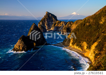 西伊豆千貫門と富士山 27610581