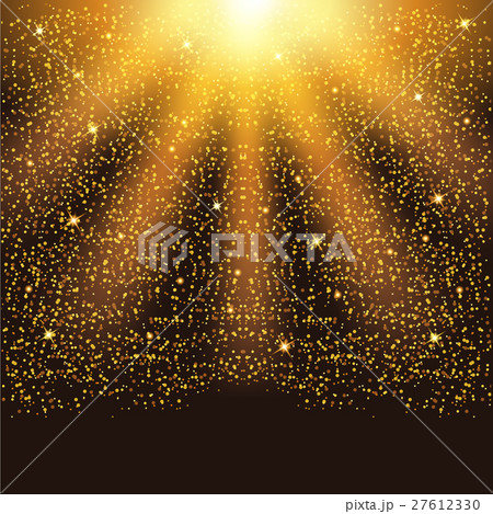 Golden falling sparkling particles and stars. 27612330