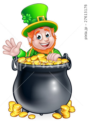 St Patricks Day Leprechaun and Pot of Gold 27613176