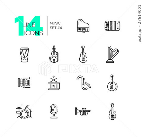 Musical Instruments - line icons set 27614001