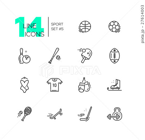 Kinds of Sport - line icons set 27614003