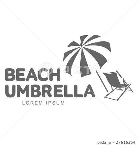 Logo template with beach umbrella and sun bathing Logo template with beach umbrella and sun bathing 27616254