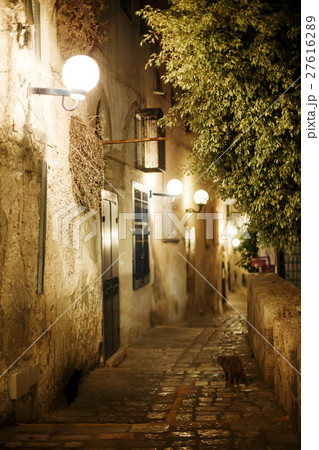 Old town Jaffa street in the evening 27616289