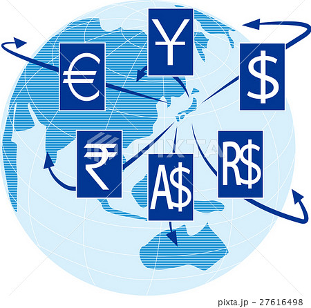 外貨 投資イメージのイラスト素材