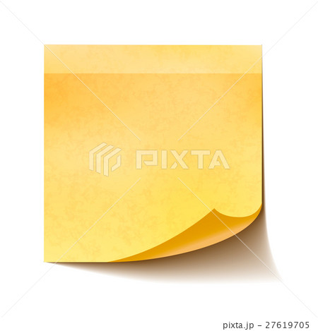 Realistic yellow sticky note on white background Realistic yellow sticky note on white background 27619705