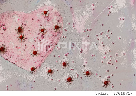 Heart and daisies, painted with watercolors, led Heart and daisies, painted with watercolors, led 27619717