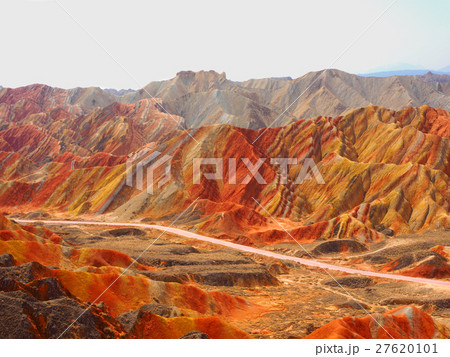 Colorful Danxia Topography,Zhangye,Gansu,China Colorful Danxia Topography,Zhangye,Gansu,China 27620101