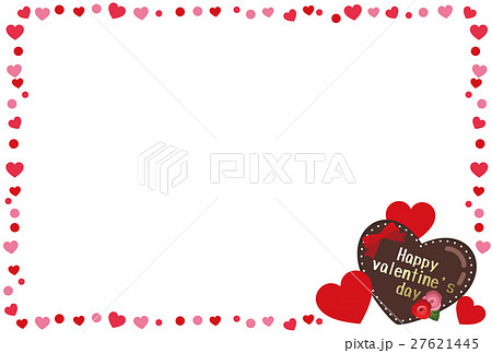 バレンタインチョコとハートのフレームのイラスト素材