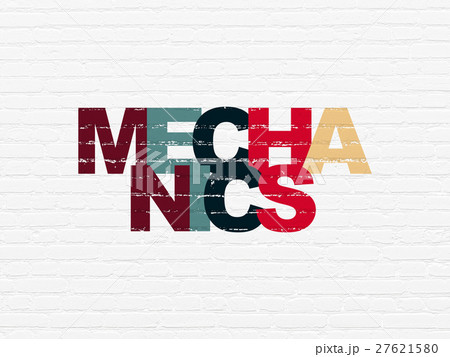 Science concept: Mechanics on wall background 27621580