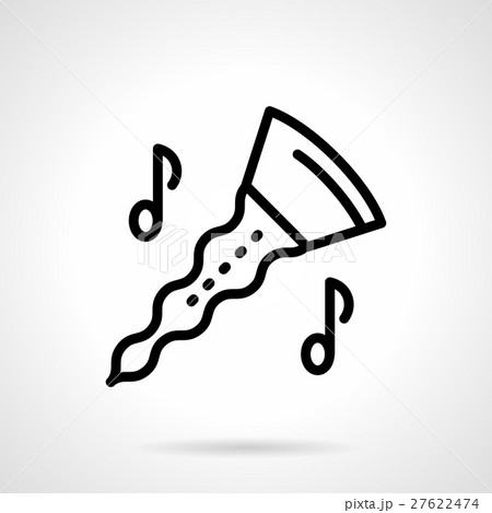 Oboe with notes simple line vector icon 27622474