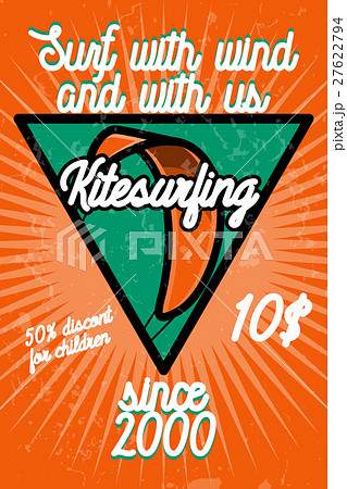 Color vintage kitesurfing banner Color vintage kitesurfing banner 27622794