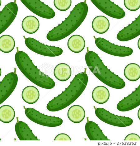 Cucumber seamless pattern. endless background 27623262