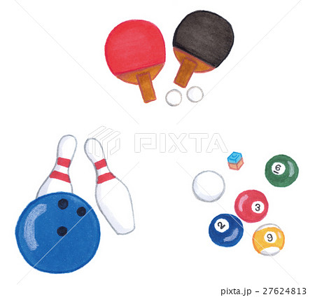 アミューズメント 卓球 ボーリング ビリヤード のイラスト素材 27624813 Pixta