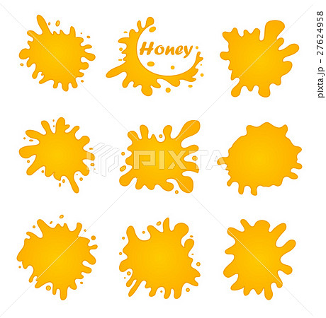 Honey splash set of labels. Splashes and drops Honey splash set of labels. Splashes and drops 27624958