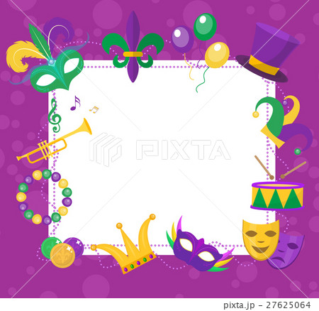 Mardi Gras frame template with space for text Mardi Gras frame template with space for text 27625064