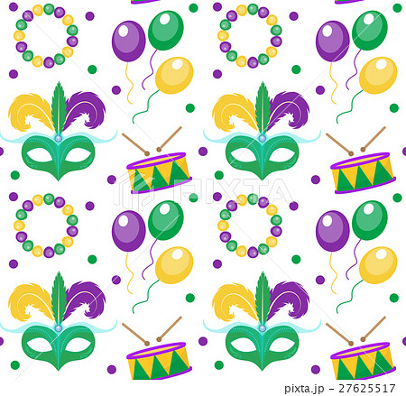Mardi Gras Carnival seamless pattern with mask 27625517
