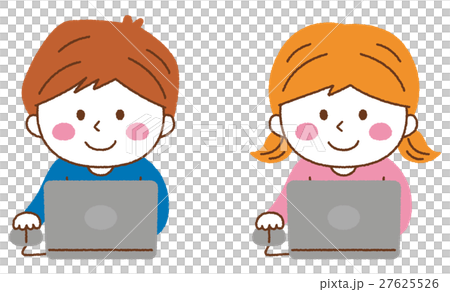 パソコンをする人のイラスト素材