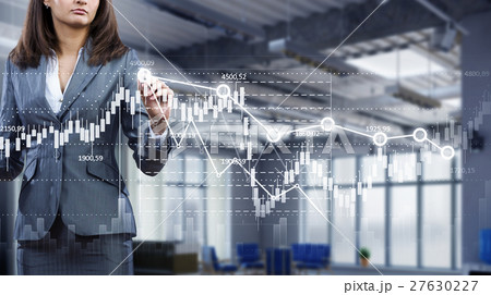 Businesswoman draw diagrams Businesswoman draw diagrams 27630227