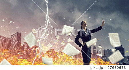 Businesswoman catching moment on her mobile Businesswoman catching moment on her mobile 27630638