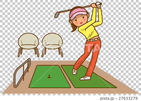 Golf practice range female image illustration 27633279