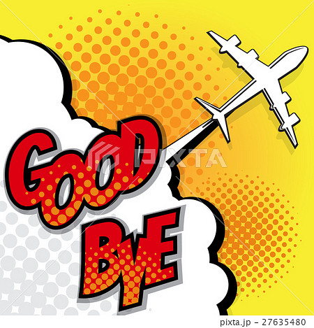 good bye with airplane pop art background 27635480
