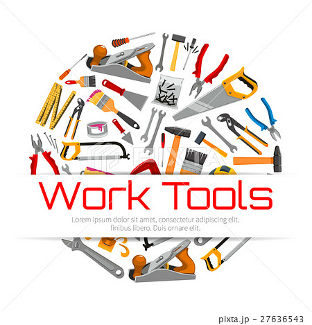 Work tools poster of carpentry repair instruments Work tools poster of carpentry repair instruments 27636543