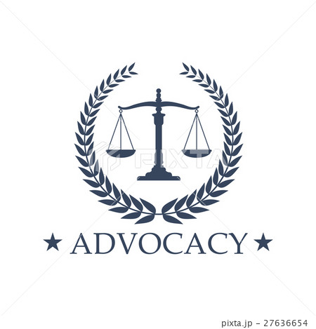 Advocacy Scales of Justice vector icon or emblem 27636654