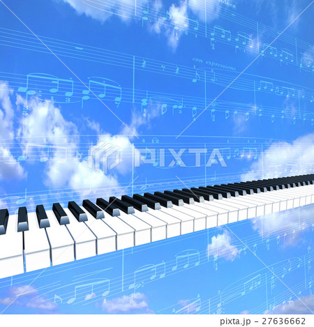 ピアノの鍵盤が演奏するのイラスト素材