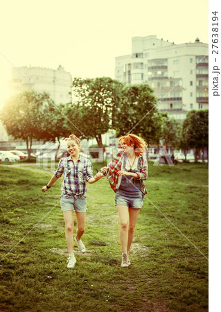 Young happy beautiful best friends girls 27638194