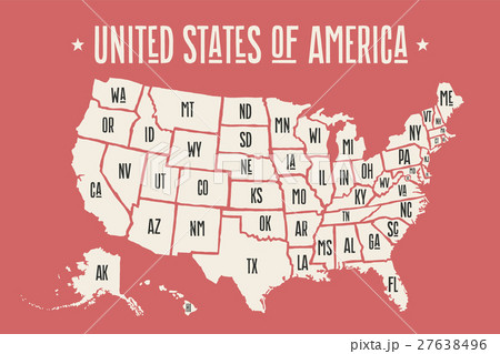 Poster map United States of America with state Poster map United States of America with state 27638496