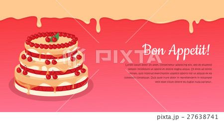 Bon Appetit Festive Cake Web Banner Chocolateのイラスト素材