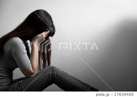 depression woman sit on floor depression woman sit on floor 27639400