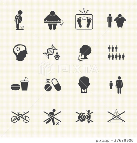 obesity related diseases and prevention icons obesity related diseases and prevention icons 27639906