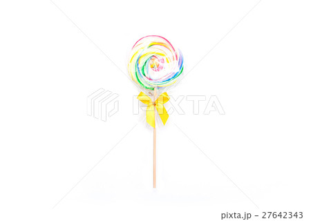 Colorful spiral lollipop candy on white background Colorful spiral lollipop candy on white background 27642343
