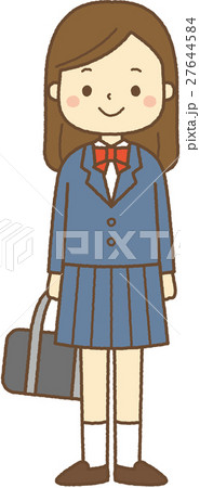 学生 女の子のイラスト素材