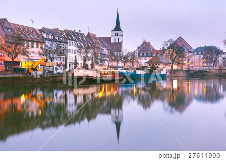 Morning embankment in Strasbourg, Alsace 27644900