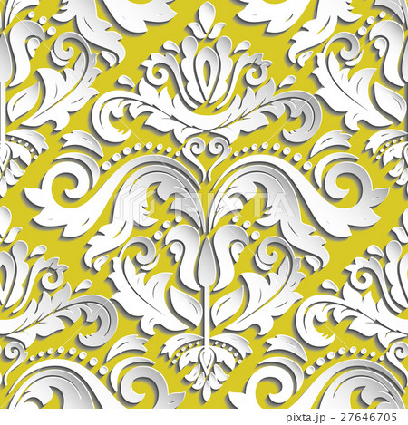 Seamless Vector Oriental Pattern With 3D Elements Seamless Vector Oriental Pattern With 3D Elements 27646705