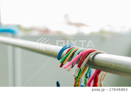 Clothes hanger in blur background. 27646863