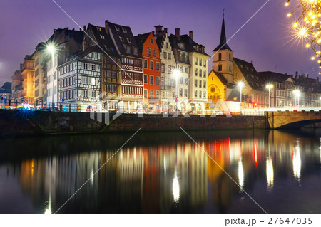 Morning embankment in Strasbourg, Alsace 27647035