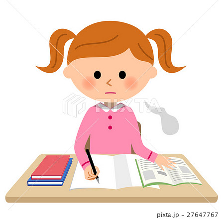 勉強する女の子 ため息 勉強する女の子 ため息 27647767